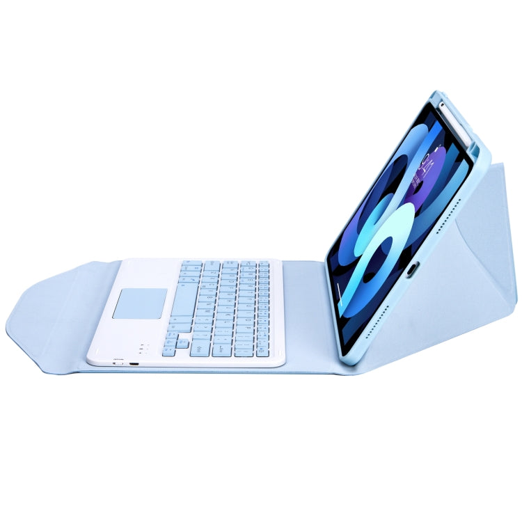 Z098B-A Pen Slot Touchpad Bluetooth Keyboard Leather Tablet Case For iPad Air 10.9 2022/2020(Sky Blue) - For iPad Air by buy2fix | Online Shopping UK | buy2fix