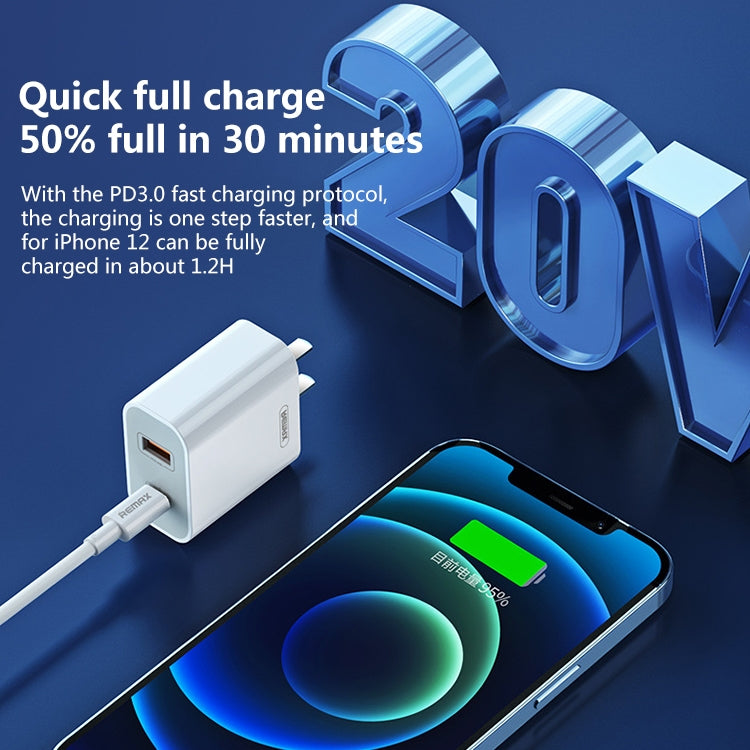 REMAX RP-U68 Speedy Series 20W USB+USB-C/Type-C Interface Fast Charger, Specification:US Plug(White) - USB Charger by REMAX | Online Shopping UK | buy2fix