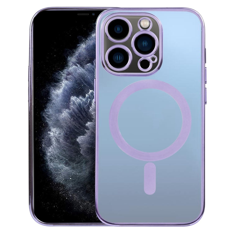 For iPhone 11 Pro MagSafe Electroplating Straight TPU Phone Case(Purple) - iPhone 11 Pro Cases by buy2fix | Online Shopping UK | buy2fix