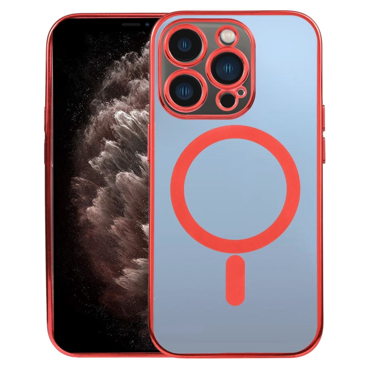 For iPhone 11 Pro Max MagSafe Electroplating Straight TPU Phone Case (Red) - iPhone 11 Pro Max Cases by buy2fix | Online Shopping UK | buy2fix