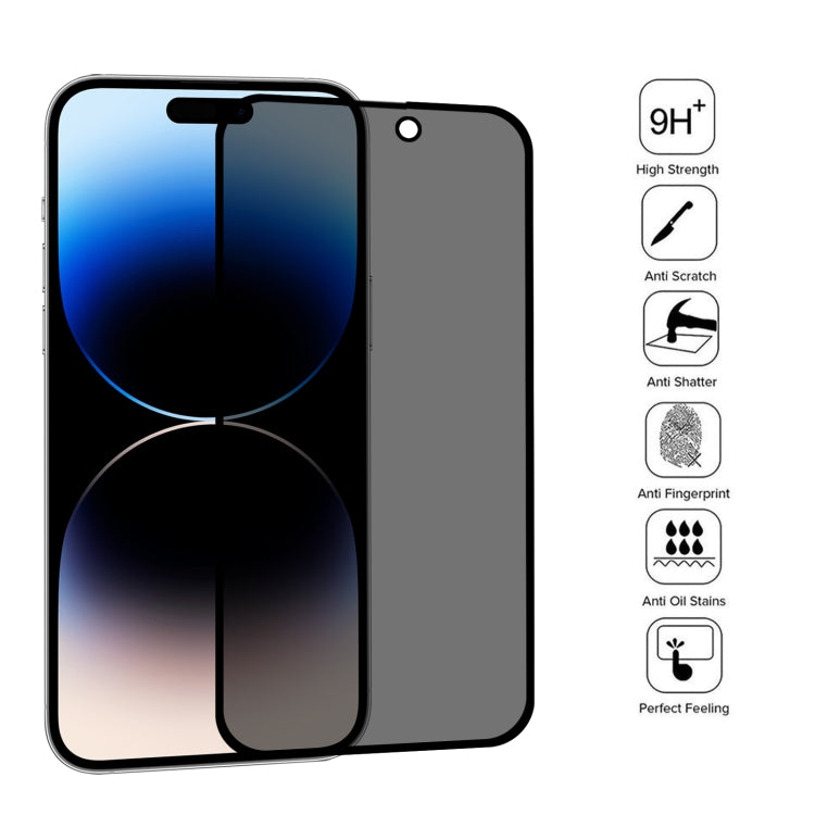 For iPhone 14 Pro 25pcs Anti-peeping Plasma Oil Coated High Aluminum Wear-resistant Tempered Glass Film - iPhone 14 Pro Tempered Glass by buy2fix | Online Shopping UK | buy2fix