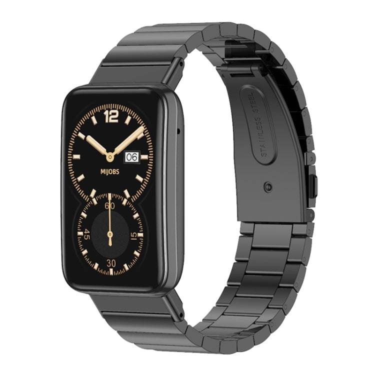 For Xiaomi Mi Band 7 Pro Mijobs Bamboo Stainless Steel Metal Watch Band(Black) - Watch Bands by MIJOBS | Online Shopping UK | buy2fix