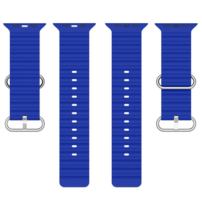 Ocean Silicone Watch Band For Apple Watch Ultra 49mm / Series 8&7 45mm / SE 2&6&SE&5&4 44mm (Sapphire Blue) - Watch Bands by buy2fix | Online Shopping UK | buy2fix