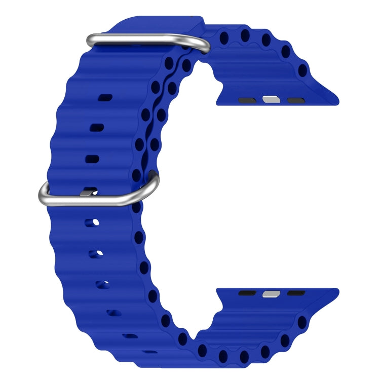 Ocean Silicone Watch Band For Apple Watch Ultra 49mm / Series 8&7 45mm / SE 2&6&SE&5&4 44mm (Sapphire Blue) - Watch Bands by buy2fix | Online Shopping UK | buy2fix