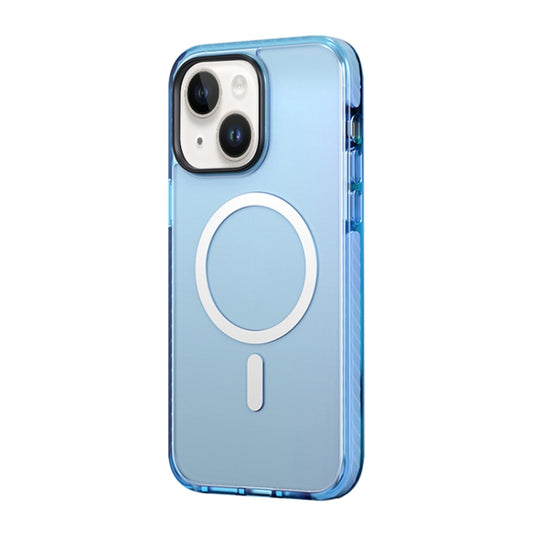 For iPhone 14 Plus ROCK Double-layer Armor Shield MagSafe Magnetic Phone Case (Blue) - iPhone 14 Plus Cases by ROCK | Online Shopping UK | buy2fix