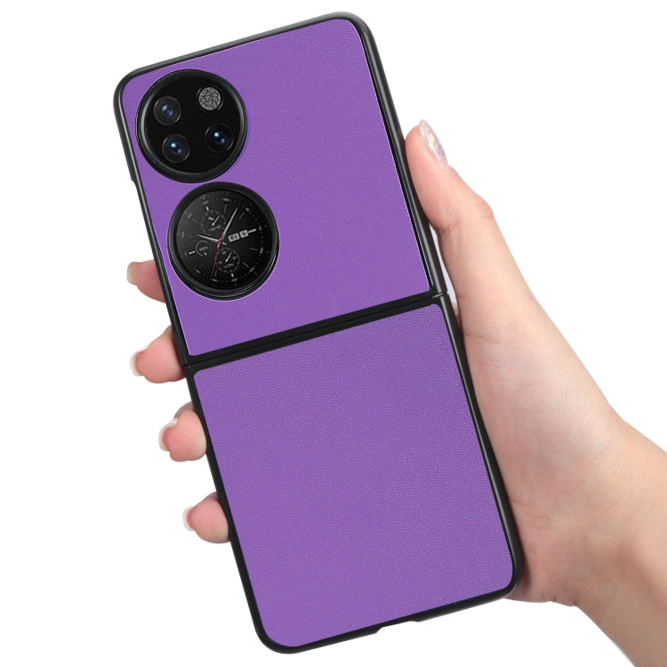 For Huawei P50 Pocket Plain Skin Litchi Texture Phone Case(Purple) - Ulefone Cases by buy2fix | Online Shopping UK | buy2fix