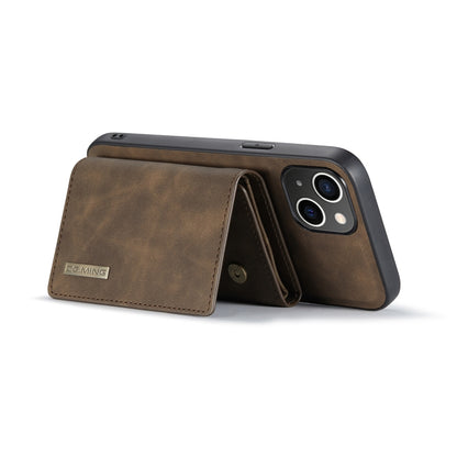 For iPhone 14 Plus DG.MING M1 Series 3-Fold Multi Card Wallet Leather Case(Coffee) - iPhone 14 Plus Cases by DG.MING | Online Shopping UK | buy2fix