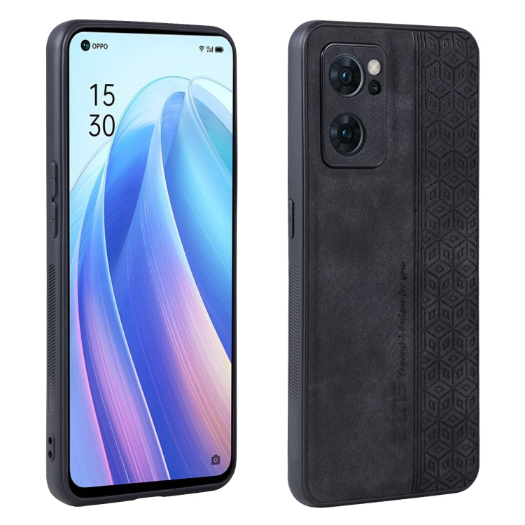 For OPPO Reno7 5G AZNS 3D Embossed Skin Feel Phone Case(Black) - OPPO Cases by AZNS | Online Shopping UK | buy2fix