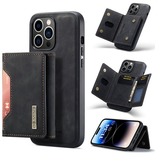 For iPhone 14 Pro Max DG.MING M2 Series 3-Fold Card Bag Leather Case(Black) - iPhone 14 Pro Max Cases by DG.MING | Online Shopping UK | buy2fix