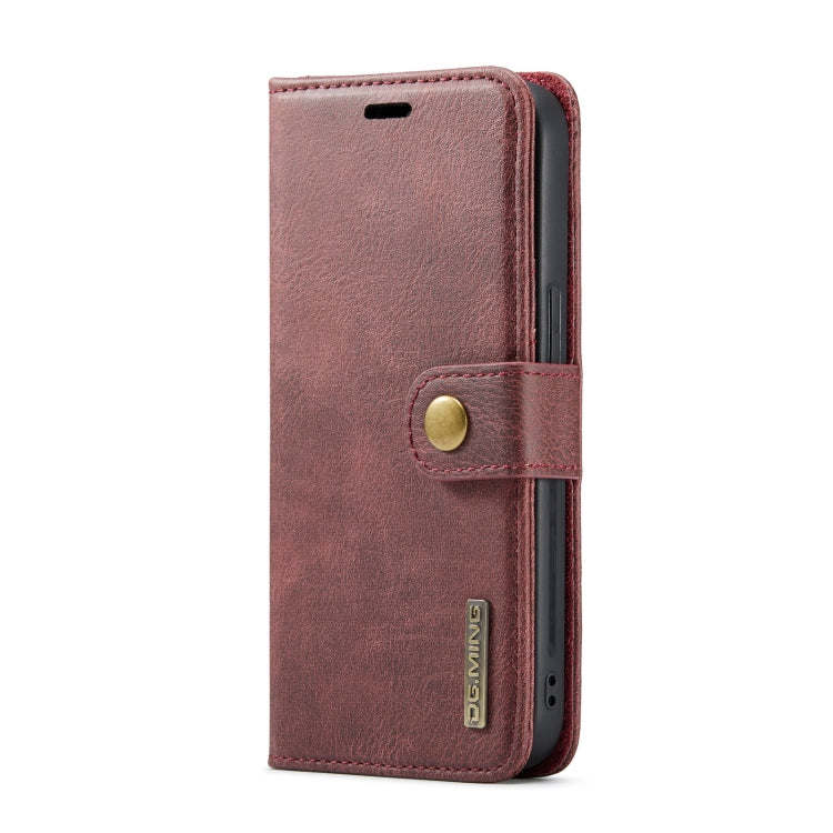 For iPhone 14 Pro DG.MING Crazy Horse Texture Detachable Magnetic Leather Case(Red) - iPhone 14 Pro Cases by DG.MING | Online Shopping UK | buy2fix