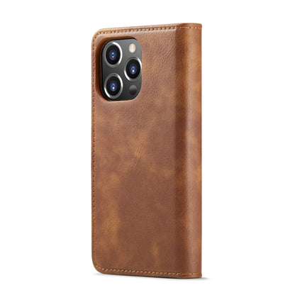 For iPhone 14 Pro Max DG.MING Crazy Horse Texture Detachable Magnetic Leather Case(Brown) - iPhone 14 Pro Max Cases by DG.MING | Online Shopping UK | buy2fix