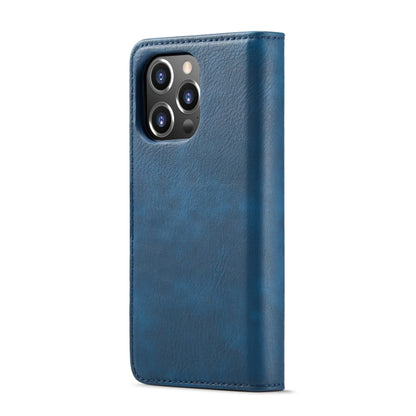 For iPhone 14 Pro Max DG.MING Crazy Horse Texture Detachable Magnetic Leather Case(Blue) - iPhone 14 Pro Max Cases by DG.MING | Online Shopping UK | buy2fix