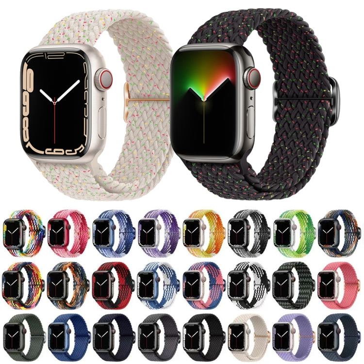 Buckle Nylon Braided Watch Band For Apple Watch Series 8&7 41mm / SE 2&6&SE&5&4 40mm / 3&2&1 38mm(Charcoal) - Watch Bands by buy2fix | Online Shopping UK | buy2fix