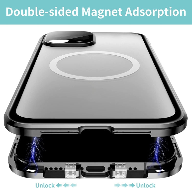 For iPhone 12 360 Full Body Magnetic Frosted Magsafe Phone Case(Black) - iPhone 12 / 12 Pro Cases by buy2fix | Online Shopping UK | buy2fix