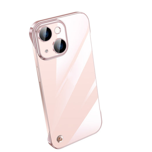 For iPhone 14 Plus Electroplating Frameless Clear PC Phone Case(Pink) - iPhone 14 Plus Cases by buy2fix | Online Shopping UK | buy2fix