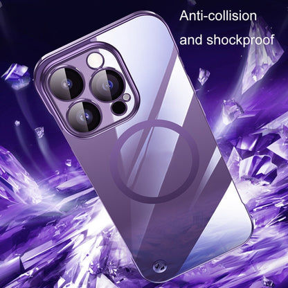 For iPhone 14 Pro Electroplating Frameless Magsafe Magnetic PC Phone Case(Deep Purple) - iPhone 14 Pro Cases by buy2fix | Online Shopping UK | buy2fix