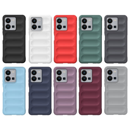 For vivo Y35 4G Global Magic Shield TPU + Flannel Phone Case(White) - vivo Cases by buy2fix | Online Shopping UK | buy2fix