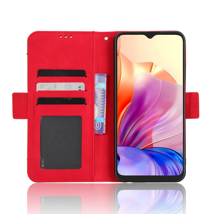 For Blackview OSCAL C80 Skin Feel Calf Texture Card Slots Leather Phone Case(Red) - More Brand by buy2fix | Online Shopping UK | buy2fix