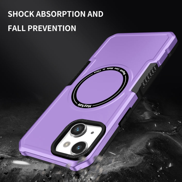 For iPhone 14 MagSafe Shockproof Armor Phone Case(Purple) - iPhone 14 Cases by buy2fix | Online Shopping UK | buy2fix