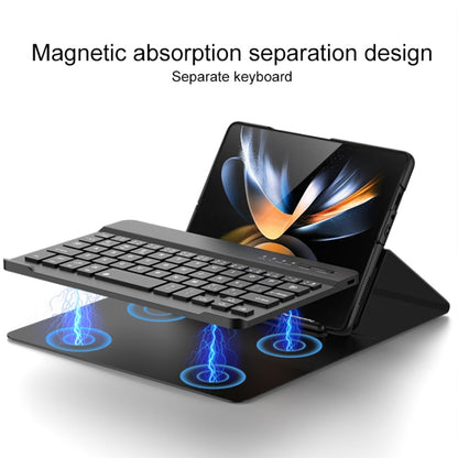 For Samsung Galaxy Z Fold3 5G Magnetic Folding Bluetooth Keyboard Leather Case(Dark Green) - Samsung Keyboard by buy2fix | Online Shopping UK | buy2fix