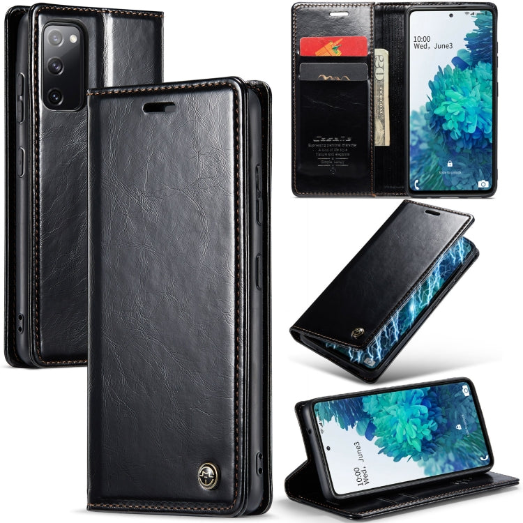 For Samsung Galaxy S20 FE CaseMe 003 Crazy Horse Texture Leather Phone Case(Black) - Galaxy Phone Cases by CaseMe | Online Shopping UK | buy2fix