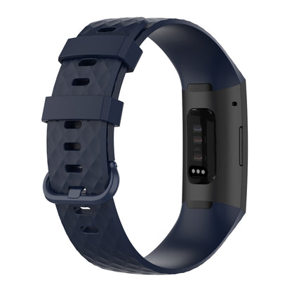 Color Buckle TPU Wrist Strap Watch Band for Fitbit Charge 4 / Charge 3 / Charge 3 SE, Size: S(Navy Blue) - Watch Bands by buy2fix | Online Shopping UK | buy2fix