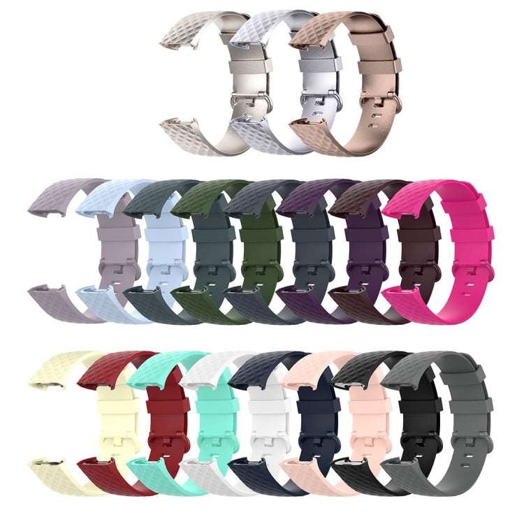 Color Buckle TPU Wrist Strap Watch Band for Fitbit Charge 4 / Charge 3 / Charge 3 SE, Size: S(Navy Blue) - Watch Bands by buy2fix | Online Shopping UK | buy2fix