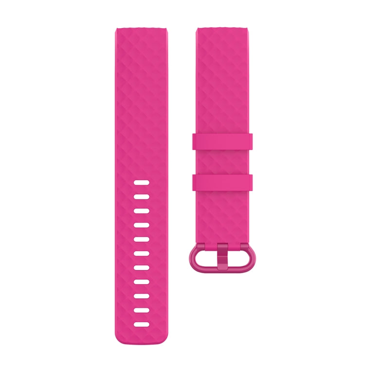 Color Buckle TPU Wrist Strap Watch Band for Fitbit Charge 4 / Charge 3 / Charge 3 SE, Size: L(Rose Red) - Watch Bands by buy2fix | Online Shopping UK | buy2fix