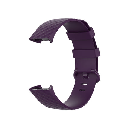 Color Buckle TPU Wrist Strap Watch Band for Fitbit Charge 4 / Charge 3 / Charge 3 SE, Size: L(Dark Purple) - Watch Bands by buy2fix | Online Shopping UK | buy2fix