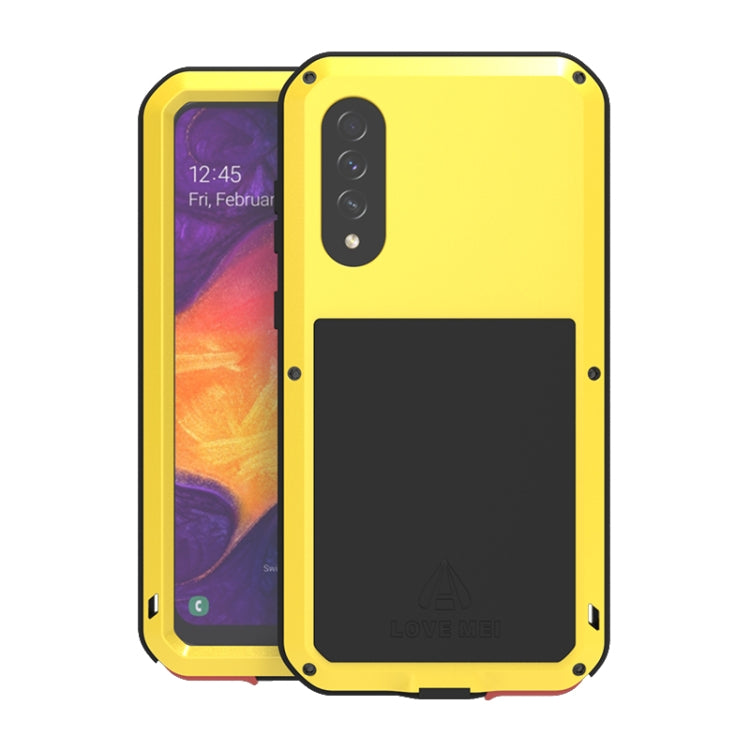 For Galaxy A50 LOVE MEI Metal Shockproof Waterproof Dustproof Protective Case(Yellow) - Galaxy Phone Cases by LOVE MEI | Online Shopping UK | buy2fix