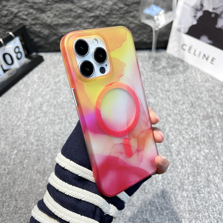 For iPhone 13 MagSafe Magnetic Watercolor TPU Phone Case(Orange Red) - iPhone 13 Cases by buy2fix | Online Shopping UK | buy2fix