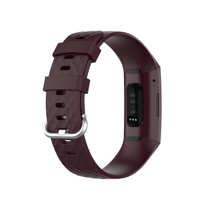 18mm Silver Color Buckle TPU Wrist Strap Watch Band for Fitbit Charge 4 / Charge 3 / Charge 3 SE, Size: S(Rosewood) - Watch Bands by buy2fix | Online Shopping UK | buy2fix