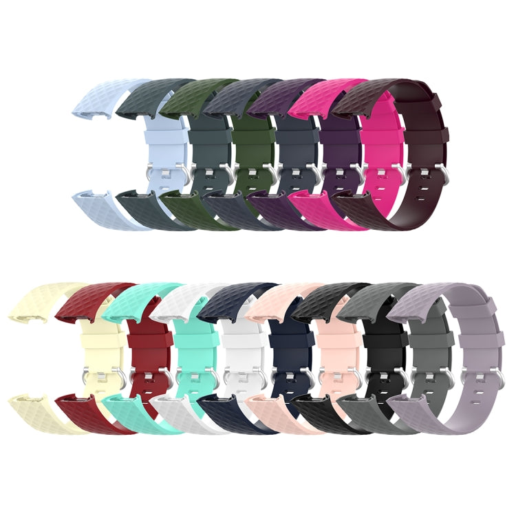 18mm Silver Color Buckle TPU Wrist Strap Watch Band for Fitbit Charge 4 / Charge 3 / Charge 3 SE, Size: L(Black) - Watch Bands by buy2fix | Online Shopping UK | buy2fix