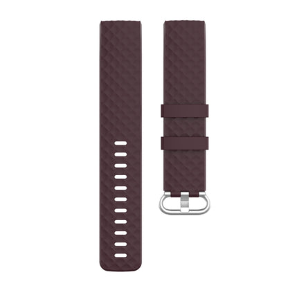 18mm Silver Color Buckle TPU Wrist Strap Watch Band for Fitbit Charge 4 / Charge 3 / Charge 3 SE, Size: L(Rosewood) - Watch Bands by buy2fix | Online Shopping UK | buy2fix