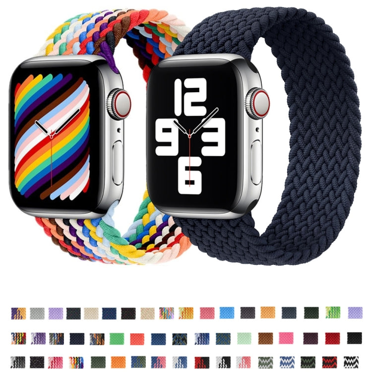 Nylon Single-turn Braided Watch Band For Apple Watch Ultra 49mm&Watch Ultra 2 49mm / Series 9&8&7 45mm / SE 3&SE 2&6&SE&5&4 44mm / 3&2&1 42mm, Length:145mm (Rainbow) - Watch Bands by buy2fix | Online Shopping UK | buy2fix