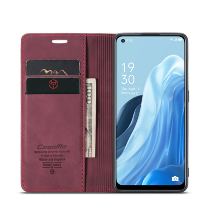 For OPPO Reno7 4G Indonesia/F21 Pro 4G/Reno8 4G CaseMe 013 Multifunctional Horizontal Flip Leather Phone Case(Wine Red) - OPPO Cases by CaseMe | Online Shopping UK | buy2fix