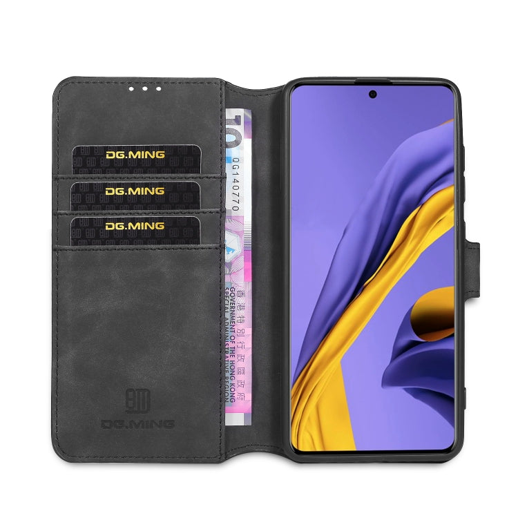 For Galaxy A71 5G DG.MING Retro Oil Side Horizontal Flip Case with Holder & Card Slots & Wallet(Black) - Galaxy Phone Cases by DG.MING | Online Shopping UK | buy2fix