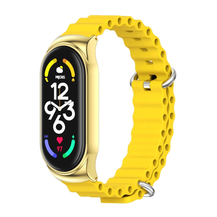 For Xiaomi Mi Band 6 / 5 / 4 / 3 MIJOBS CS Marine Silicone Breathable Watch Band(Yellow Gold) - Watch Bands by MIJOBS | Online Shopping UK | buy2fix