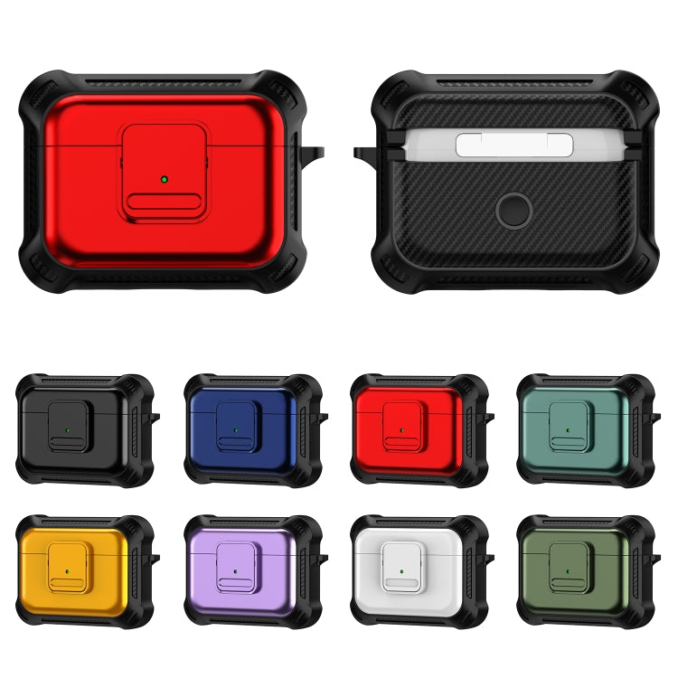 For AirPods Pro 2 TPU + PC Shockproof Earphone Protective Case with Switch(Black) - For AirPods Pro 2 by buy2fix | Online Shopping UK | buy2fix