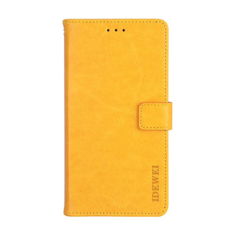 For Blackview A80 Pro idewei Crazy Horse Texture Horizontal Flip Leather Case with Holder & Card Slots & Wallet(Yellow) - More Brand by idewei | Online Shopping UK | buy2fix