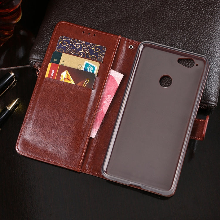 For Blackview R7 idewei Crazy Horse Texture Horizontal Flip Leather Case with Holder & Card Slots & Wallet(Brown) - More Brand by idewei | Online Shopping UK | buy2fix