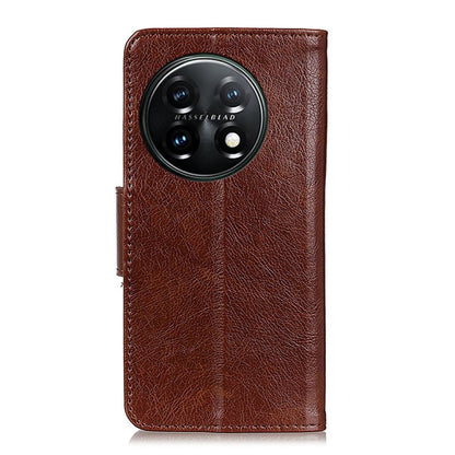 For OnePlus 11 5G Nappa Texture Flip Leather Phone Case(Brown) - OnePlus Cases by buy2fix | Online Shopping UK | buy2fix