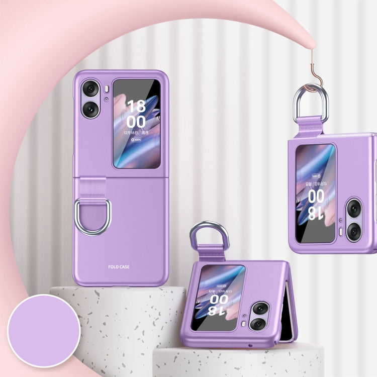 For OPPO Find N2 Flip Skin Feel Ultra-thin Ring Buckle Shockproof Phone Case(Purple) - Find N2 Flip Cases by buy2fix | Online Shopping UK | buy2fix