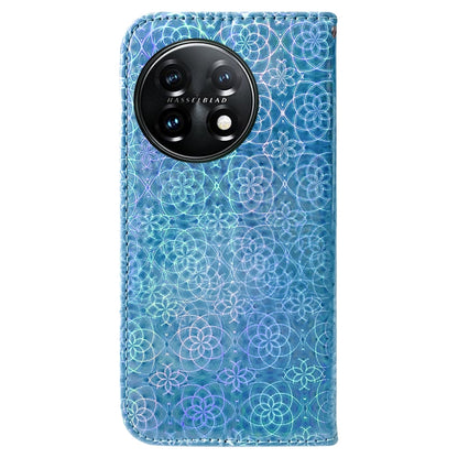 For OnePlus 11 Colorful Magnetic Buckle Leather Phone Case(Blue) - OnePlus Cases by buy2fix | Online Shopping UK | buy2fix