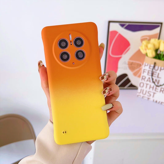 For Huawei P40 Frameless Skin Feel Gradient Phone Case(Orange Yellow) - Huawei Cases by buy2fix | Online Shopping UK | buy2fix