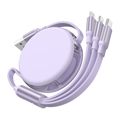 hoco X78 2A 8 Pin + USB-C/Type-C + Micro USB 3 in 1 Charging Cable, Length: 1m(Purple) - Multifunction Cable by hoco | Online Shopping UK | buy2fix