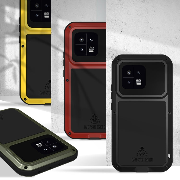 For Xiaomi 13 LOVE MEI Metal Shockproof Life Waterproof Dustproof Phone Case(Black) - 13 Cases by LOVE MEI | Online Shopping UK | buy2fix