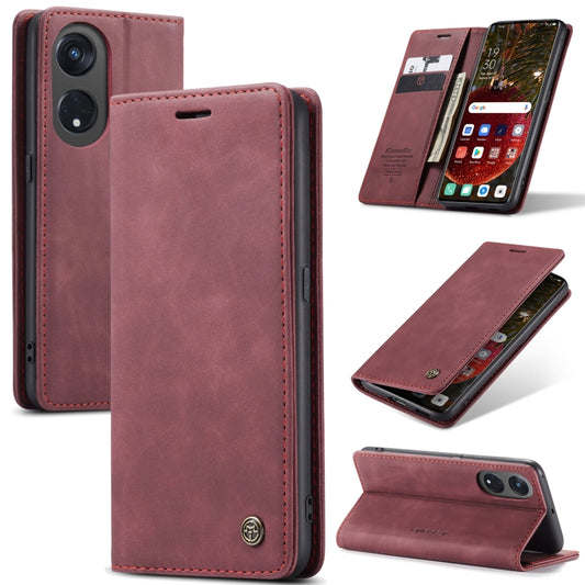 For OPPO Reno8 T 5G CaseMe 013 Multifunctional Horizontal Flip Leather Phone Case(Wine Red) - OPPO Cases by CaseMe | Online Shopping UK | buy2fix