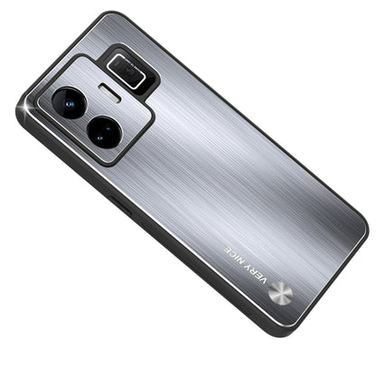 For Realme GT Neo 5 Metal Brushed Texture Shockproof Phone Case(Silver) - Realme Cases by buy2fix | Online Shopping UK | buy2fix