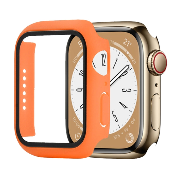 Shockproof PC+Tempered Glass Watch Protective Case For Apple Watch Series 8&7 41mm(Orange) - Watch Cases by buy2fix | Online Shopping UK | buy2fix